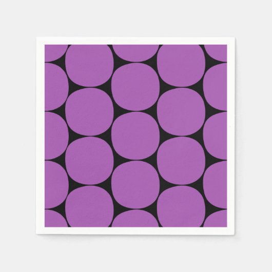 Halloween-Lila-Black-Mod-Dots-Muster Serviette (Vorderseite)