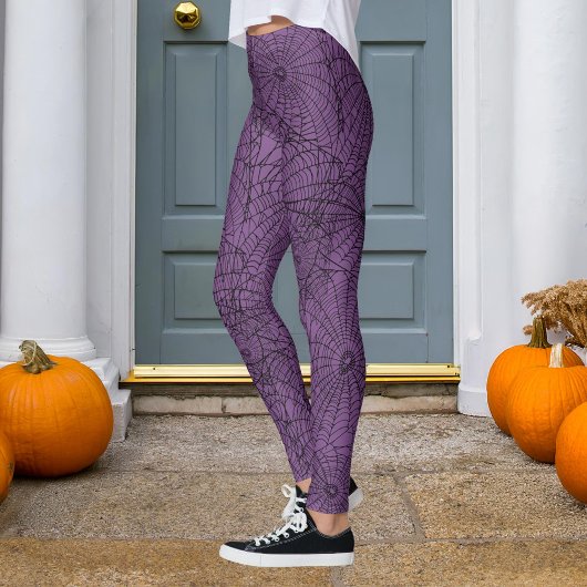 Halloween-Lila-Black-Spider Leggings