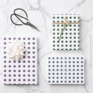 Halloween Lila, Blue & Green Polka Dot Eyes Geschenkpapier Set