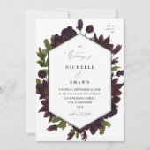 Halloween Lila Blumenhochzeit Einladung (Vorderseite)