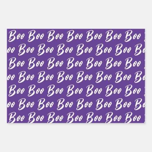 Halloween-lila Boottextmuster Geschenkpapier Set (Vorderseite 3)