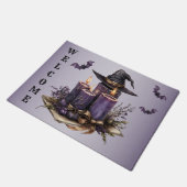 Halloween Lila Candles Bats Spooky Beängstigend Fußmatte (Schrägansicht)