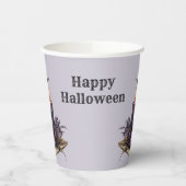Halloween Lila Candles Bats Spooky Beängstigend Pappbecher (Links)