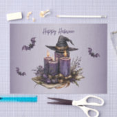 Halloween Lila Candles Bats Spooky Beängstigend Seidenpapier (Handwerk)