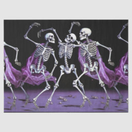 Halloween Lila Dancing Skeletons Gothic Wedding Seidenpapier