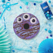 Halloween Lila Drei Mit Augen Monster Donut Pappteller (Party)