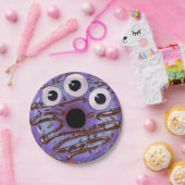 Halloween Lila Drei Mit Augen Monster Donut Pappteller (Party)