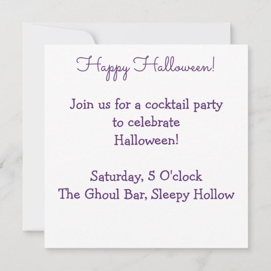 Halloween-lila Einladung (Rückseite)