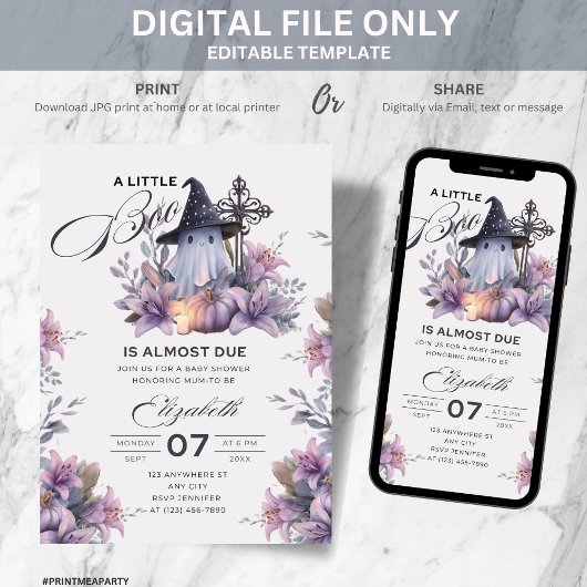 Halloween Lila Einladung