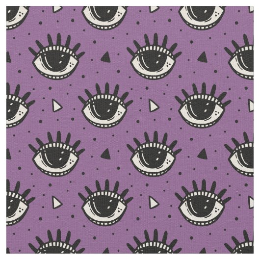 Halloween-Lila Eyeball-Muster Stoff (Nahaufnahme)