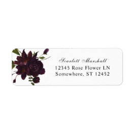 Halloween Lila Floral Return Address Label