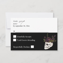 Halloween Lila Floral & Skull no Mahlzeit UAWG H B RSVP Karte