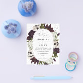 Halloween Lila Floral & Skull Wedding W Flyer (Einzeln)