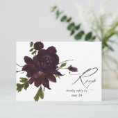Halloween Lila Floral w Meal RSVP Card Karte (Stehend Vorderseite)