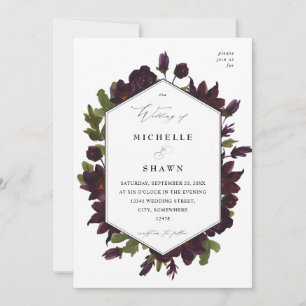 Halloween Lila Floral Wedding - SM Einladung