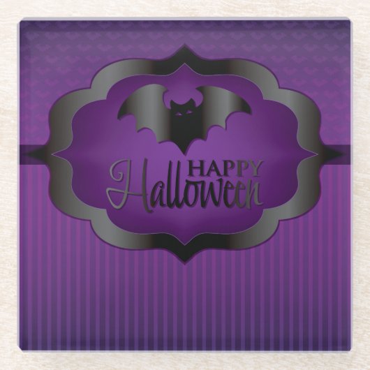 Halloween-lila Glasuntersetzer (Vorderseite)