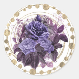 Halloween Lila Gotische Rose Runder Aufkleber