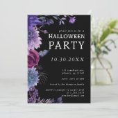 Halloween Lila Gotisches Party Einladung (Stehend Vorderseite)