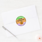 Halloween Lila, Green, Orange Pumpkin Sticker (Umschlag)