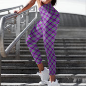 Halloween Lila Green Tartan Modern Pattern Leggings