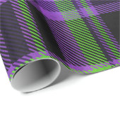 Halloween Lila & grün Kariert Geschenkpapier (Rolleneckpunkt)