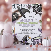 Halloween Lila Grüne Kleine Hexe Geburtstag