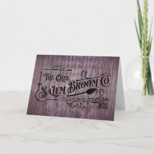 Halloween Lila Grunge Gothic Salem Broom Company Karte
