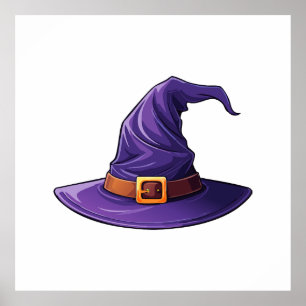 Halloween lila Hexenhut Poster