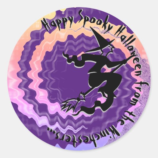 Halloween lila Hexenzaubertext-Spaß Runder Aufkleber (Vorderseite)