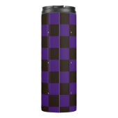Halloween-Lila-Karomuster-Wärmebecher Thermosbecher (Rückseite)