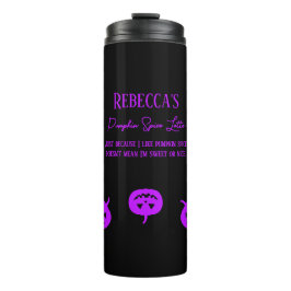 Halloween Lila Kürbisgewürz Süß oder Nizza Thermosbecher