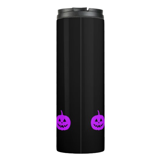 Halloween Lila Kürbisgewürz Süß oder Nizza Thermosbecher (Rückseite)