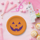 Halloween-lila Kürbislaterne-Kürbis Pappteller (Party)