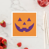 Halloween-lila Kürbislaterne Serviette (Beispiel)