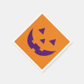 Halloween-lila Kürbislaterne Serviette (Ecke)