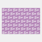 Halloween lila Lavendel-Boottextmuster Geschenkpapier Set (Vorderseite 3)