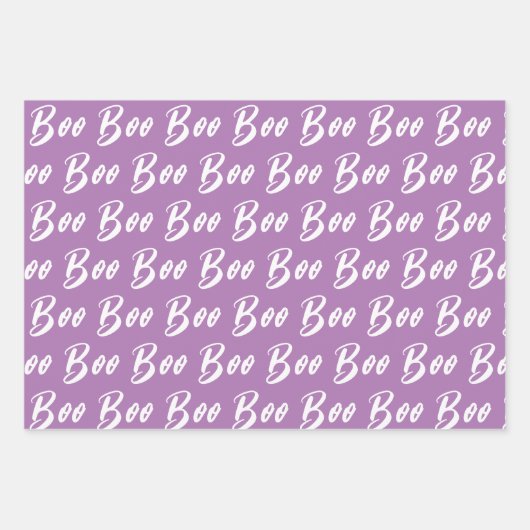 Halloween lila Lavendel-Boottextmuster Geschenkpapier Set (Vorderseite 3)