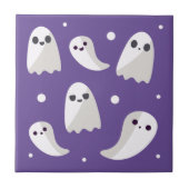 Halloween Lila Niedlich Ghost Pattern Fliese (Vorderseite)
