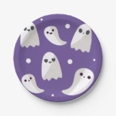 Halloween Lila Niedlich Ghost Pattern Pappteller (Vorderseite)