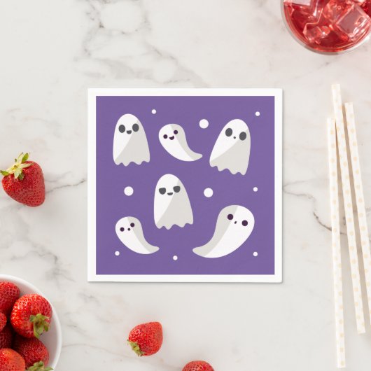 Halloween Lila Niedlich Ghost Pattern Serviette (Beispiel)