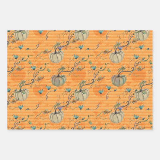 Halloween lila orange und türkis geschenkpapier set (Vorderseite 2)