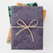 Halloween lila orange und türkis geschenkpapier set (Beispiel)
