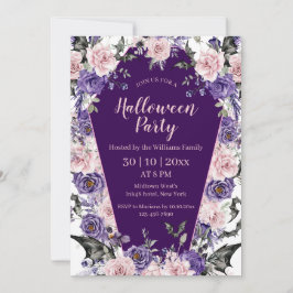 halloween lila Party Einladung
