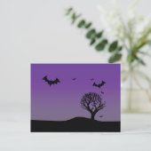 Halloween lila postkarte (Stehend Vorderseite)