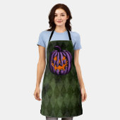 Halloween Lila Pumpkin Green Grunge Schürze (Getragen)