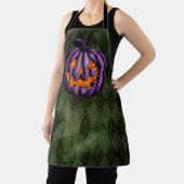 Halloween Lila Pumpkin Green Grunge Schürze (InSitu)