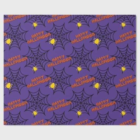 Halloween Lila Spider Web Geschenkpapier (Flach)