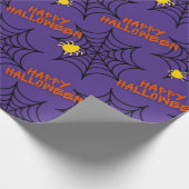 Halloween Lila Spider Web Geschenkpapier (Ecke)