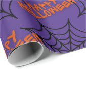 Halloween Lila Spider Web Geschenkpapier (Rolleneckpunkt)