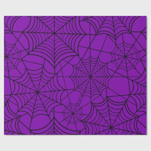 halloween lila Spinnennetz Geschenkpapier (Flach)
